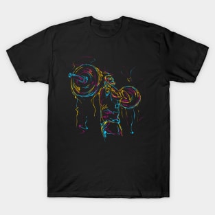 Strong Man Powerlifting Abstract T-Shirt